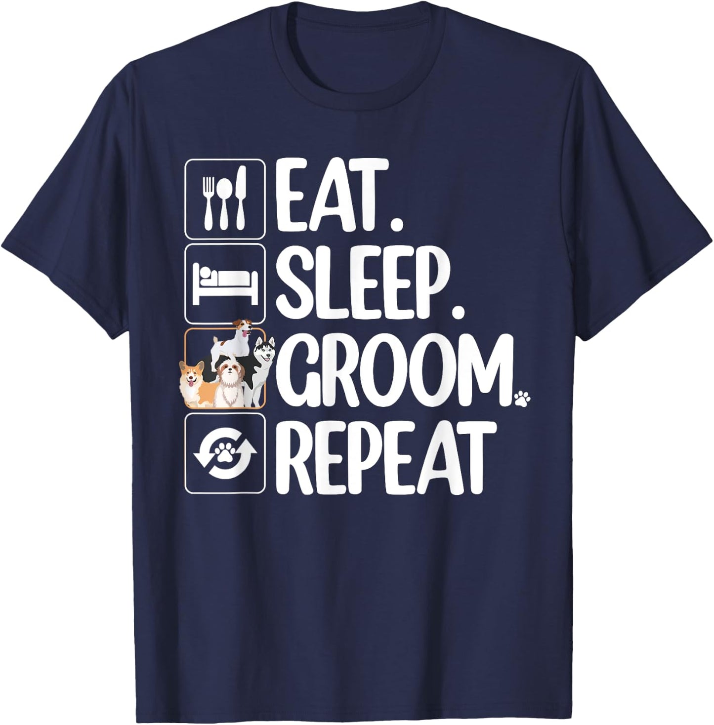 Funny Dog Groomer Design Women Pet Groomer Grooming T-Shirt - T-Shirt | Navy