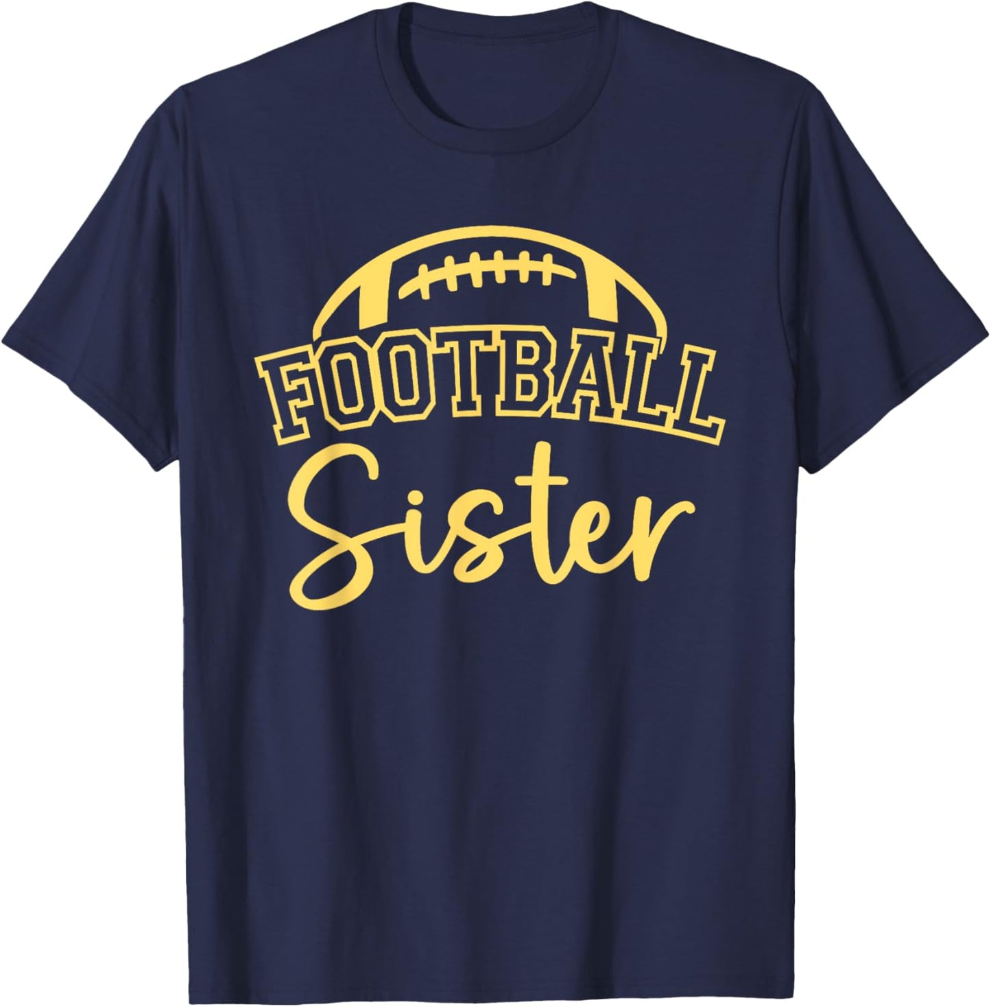 Football Sister Matching Family Football T-Shirt - T-Shirt | Navy