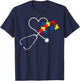 Autism Awareness Nurse Stethoscope Heart ASD Scrub Top Women T-Shirt - T-Shirt | Navy