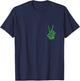 Green Skeleton Peace Sign Kelly Green Color Graphic T-Shirt - T-Shirt | Navy