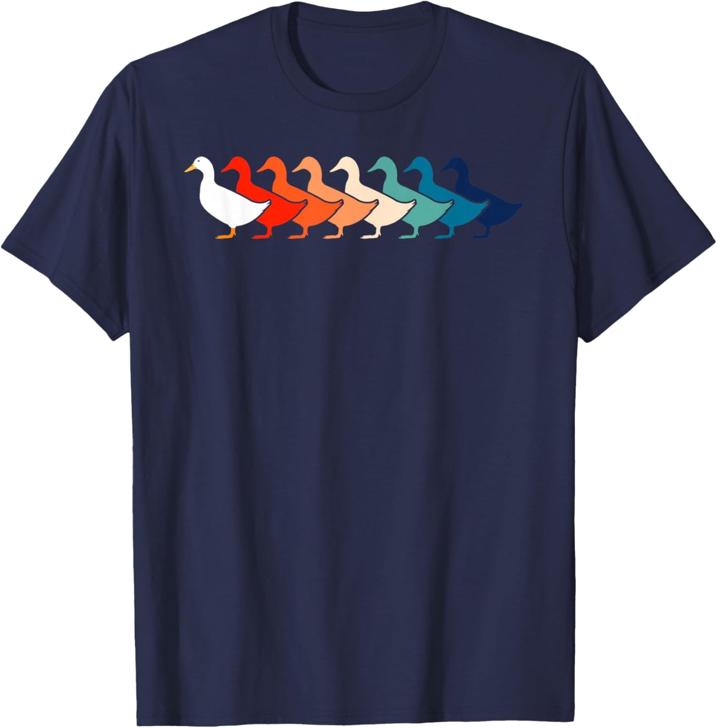 Vintage Ducky Retro Duck Pun 70s 80s Funny Duck T-Shirt - T-Shirt | Navy