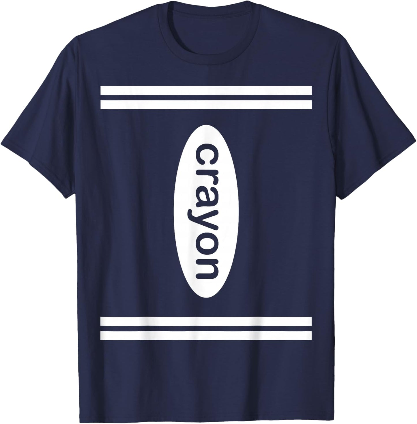 Crayon Halloween Costume, Dark Color Crayon Box Lover T-Shirt - T-Shirt | Navy