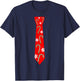Cute Christmas Neck Tie Xmas Design Candy Cane Gift T-Shirt - T-Shirt | Navy