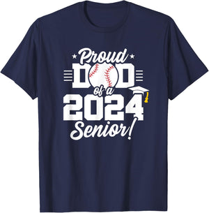 Class of 2024 - Senior Year - Baseball Dad - Senior 2024 T-Shirt - T-Shirt | Navy