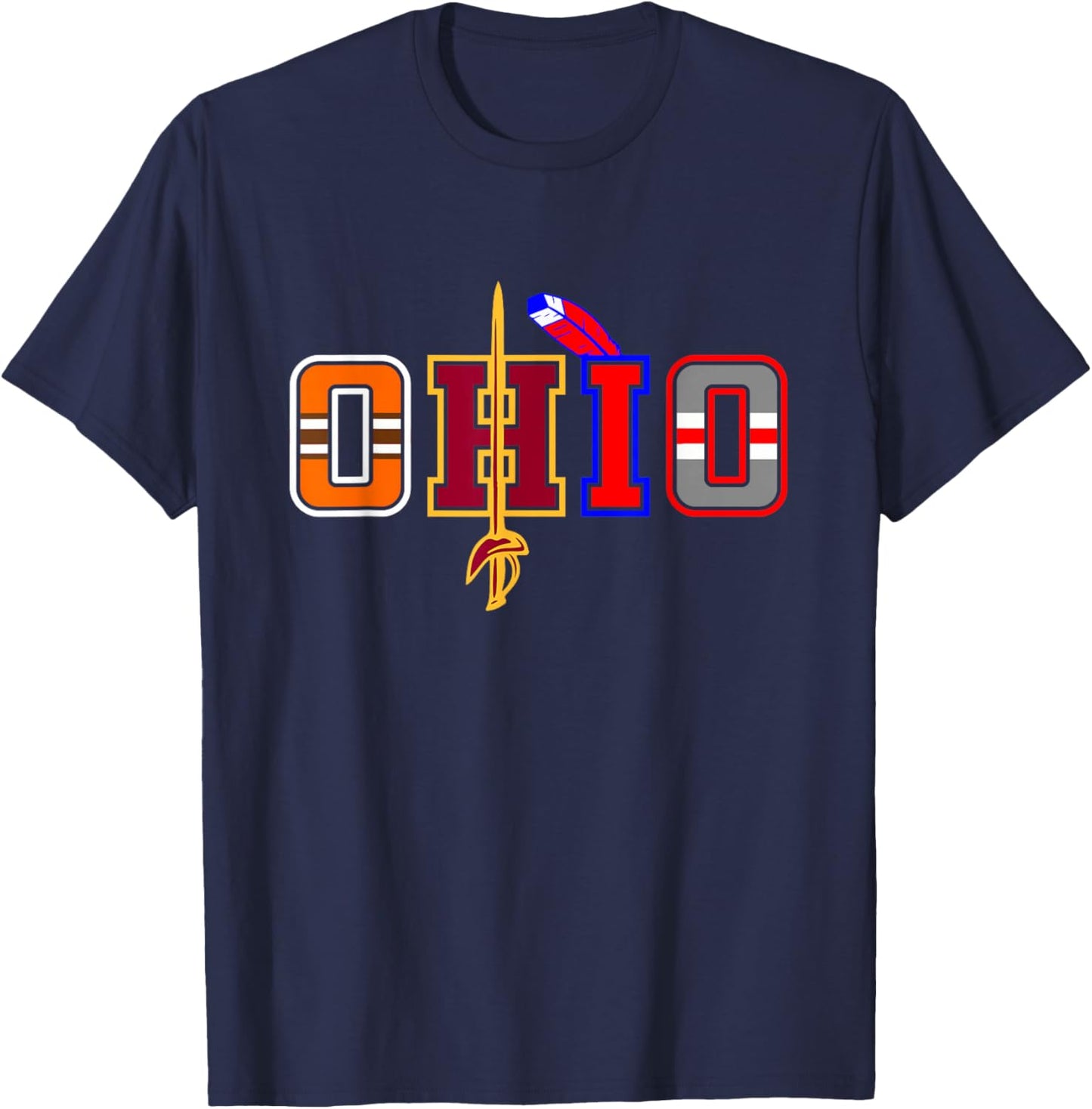 Ohio Gifts and Apparel - DressedForDuty Ohio Apparel -Adults, Kids Black Short Sleeve Modern Classic T-Shirt - T-Shirt | Navy