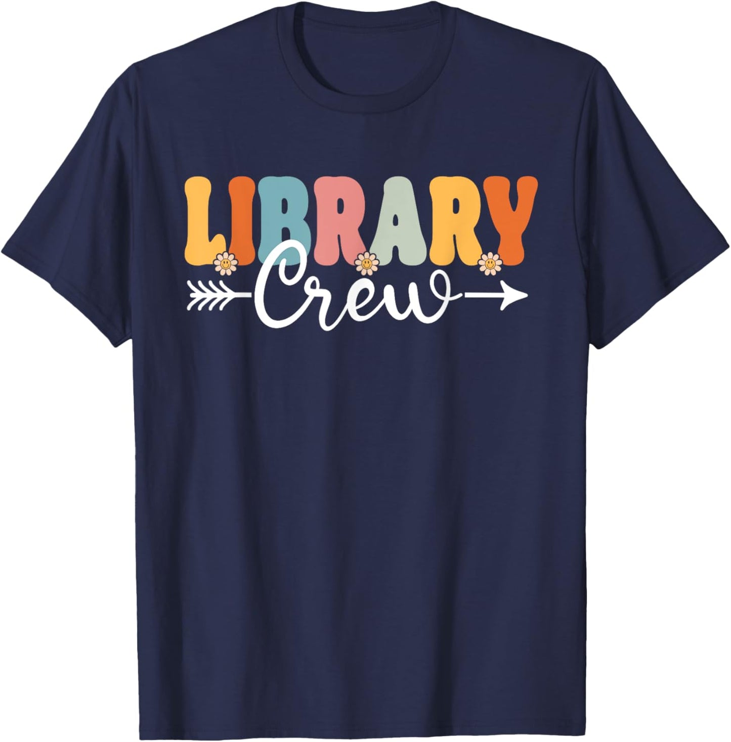 Library Crew Back To School Teachers Students T-Shirt - T-Shirt | Navy