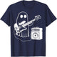 Ghost Playing Electric Bass Guitar Funny Halloween Musician T-Shirt - T-Shirt | Navy