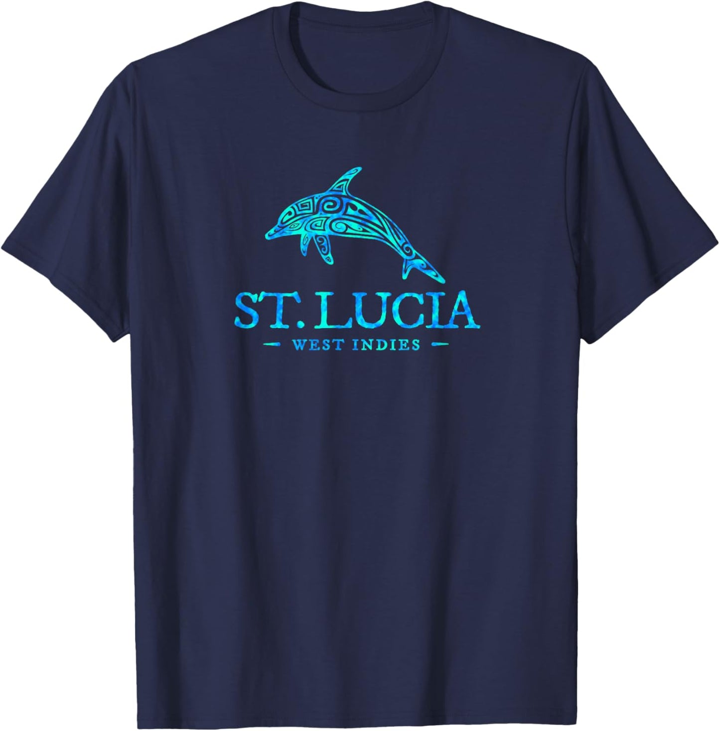 St Lucia Dolphin Boys Girls Toddler Cruise Vacation Souvenir T-Shirt - T-Shirt | Navy