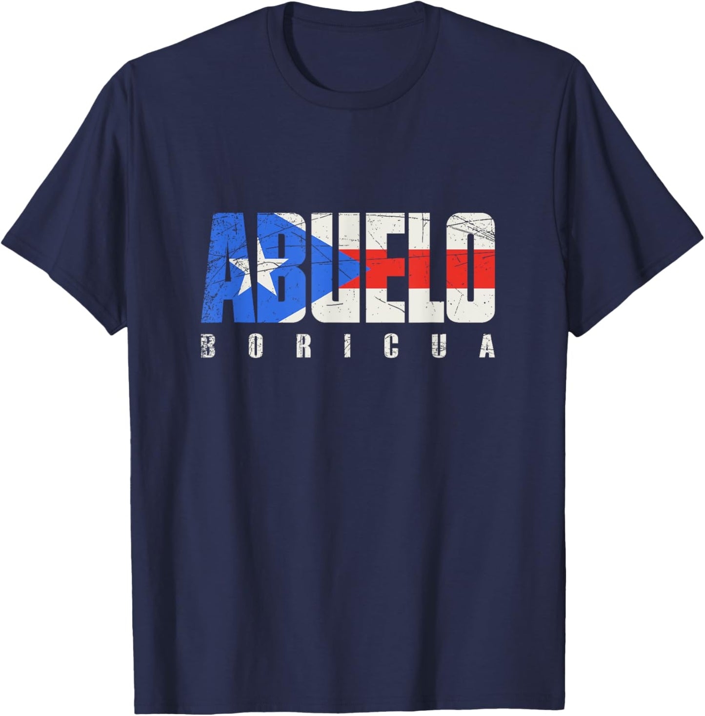 Puerto Rico Grandpa Abuelo Boricua, Puerto Rican Flag T-Shirt - T-Shirt | Navy