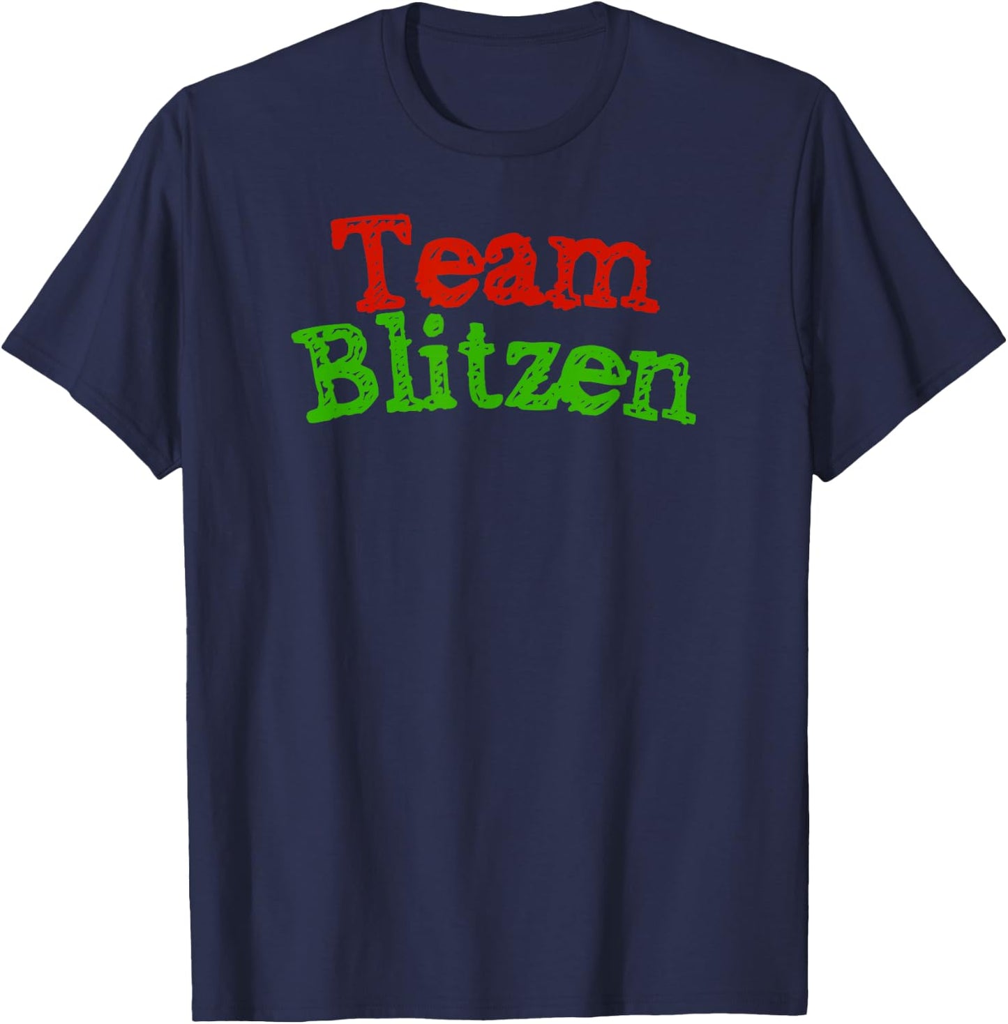 Team Blitzen Funny Reindeer Graphic Gift T-Shirt - T-Shirt | Navy