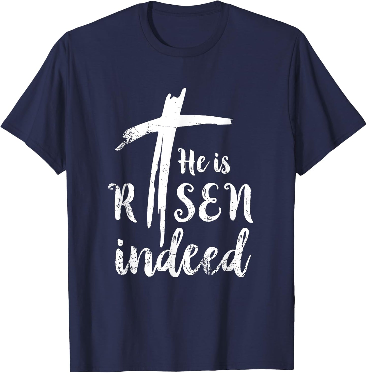He is Risen Hallelujah Easter Religious Christian Idea T-Shirt - T-Shirt | Navy
