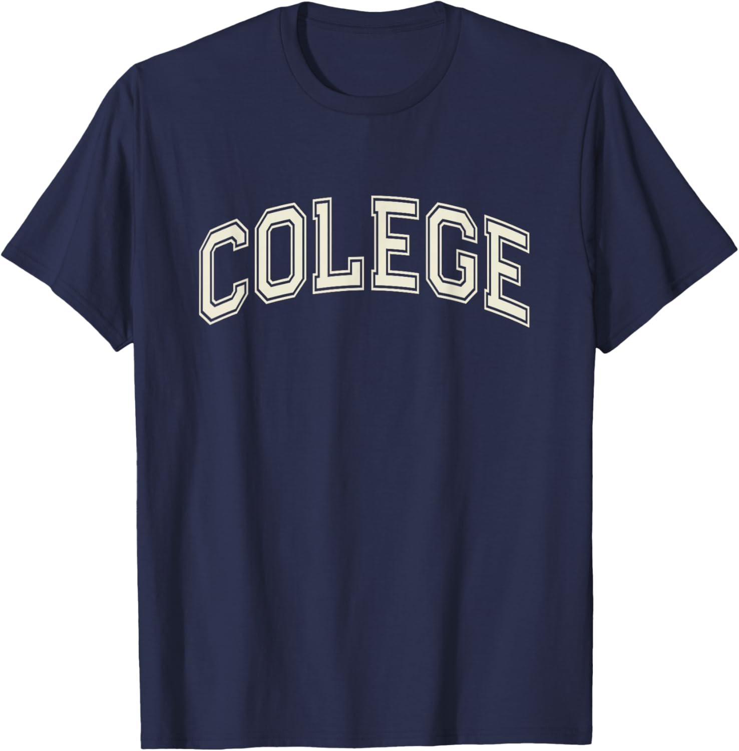 Funny COLLEGE Misspelled COLEGE University Graduation Gag T-Shirt - T-Shirt | Navy