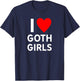 Love Goth Girls Heart Trendy Egirl Eboy GF Aesthetic Vibe T-Shirt - T-Shirt | Navy