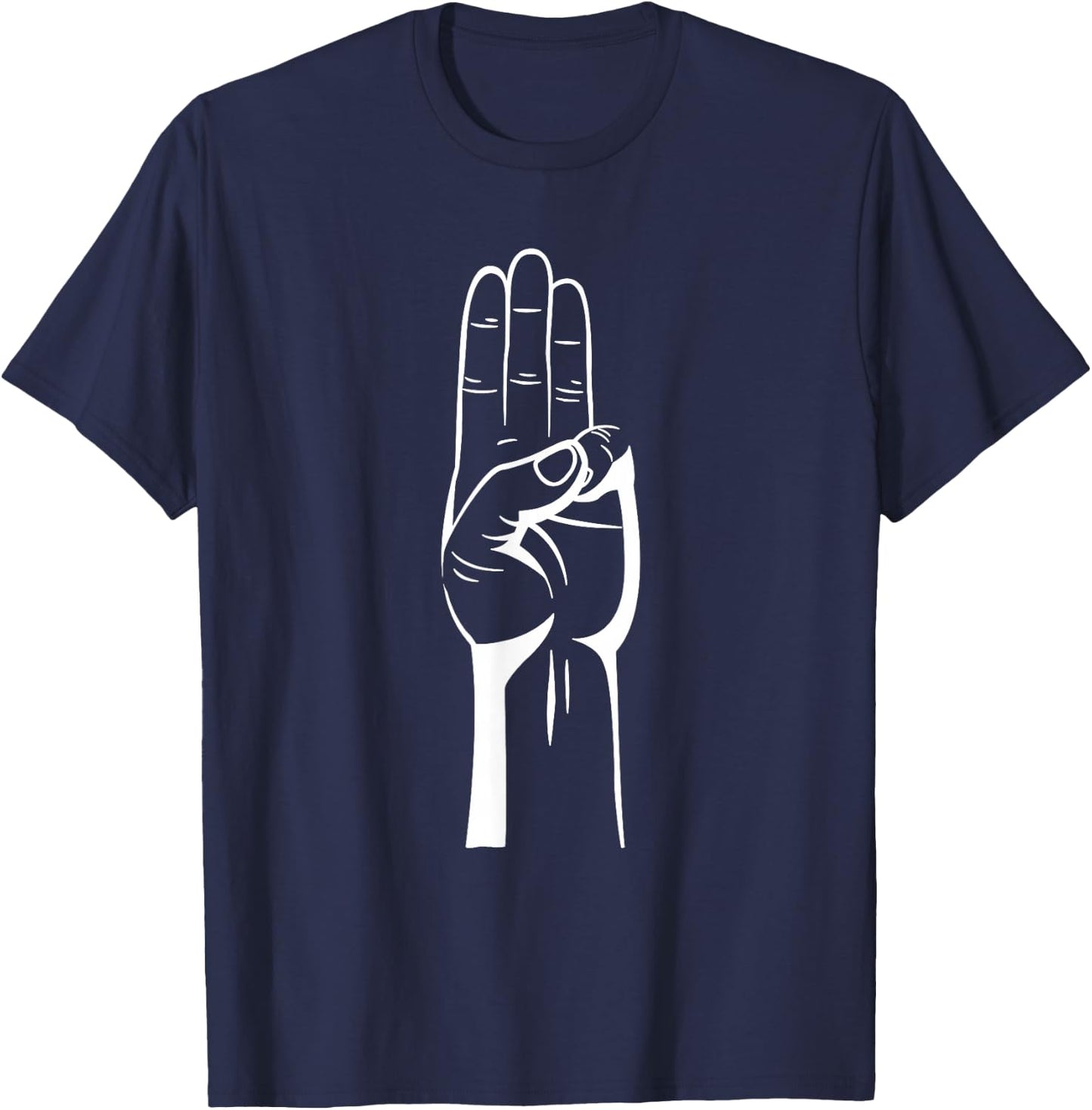 3 Finger Salute T-Shirt - T-Shirt | Navy