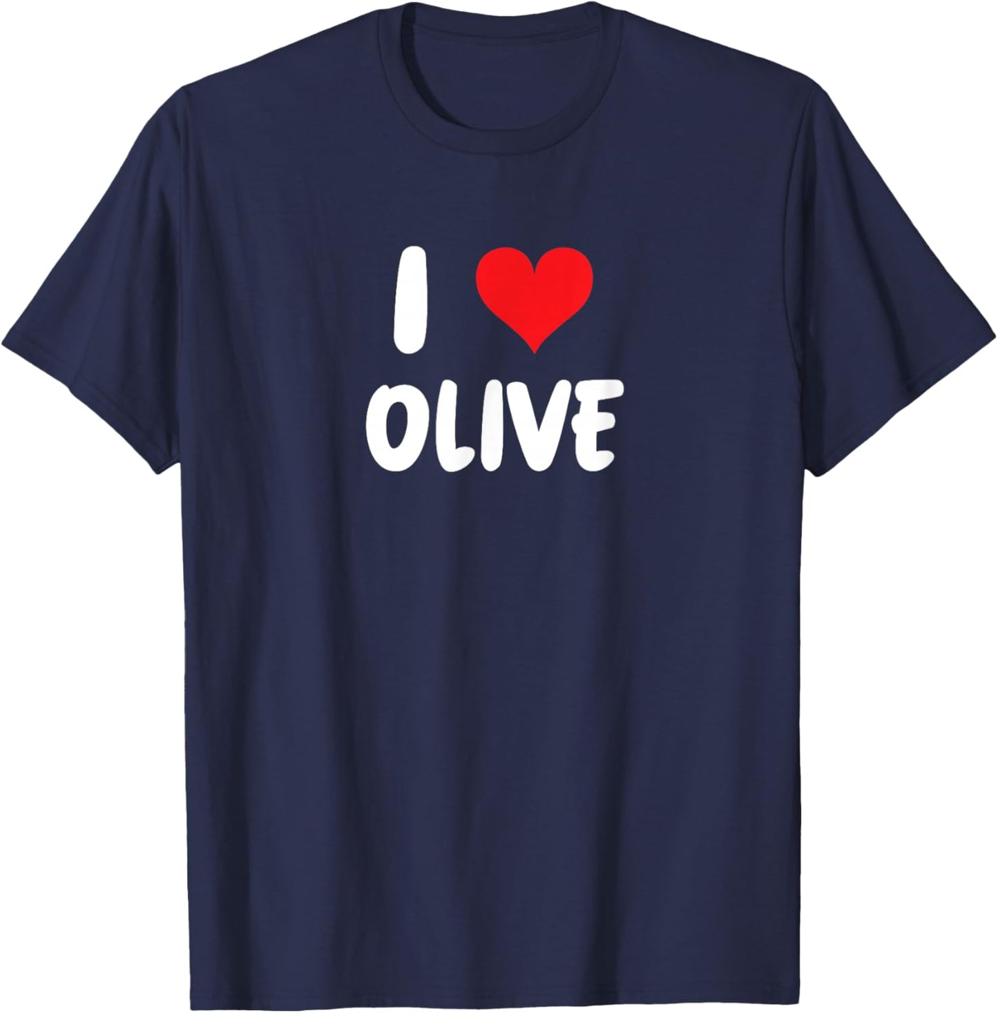 I Love Olive - Heart T-Shirt - T-Shirt | Navy