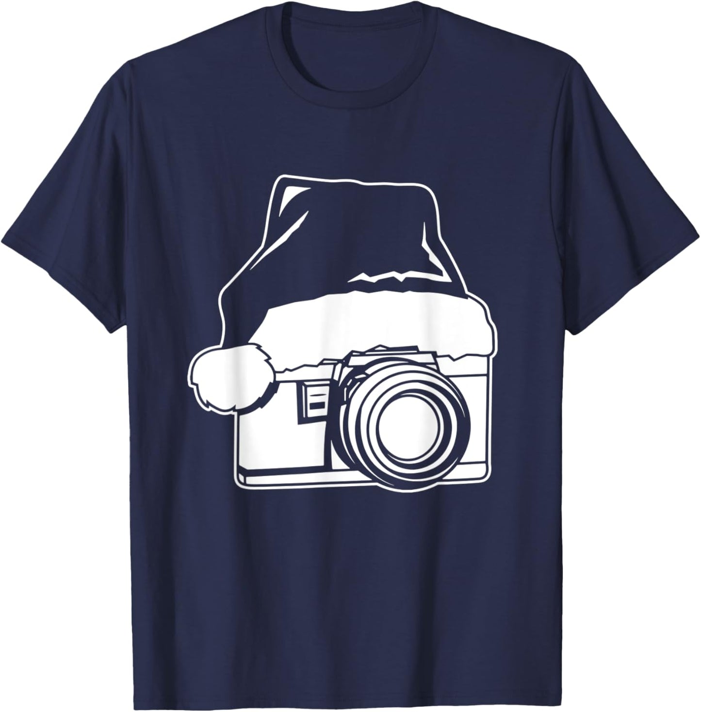 Xmas Santa Hat Camera Christmas Photographer Photography T-Shirt - T-Shirt | Navy