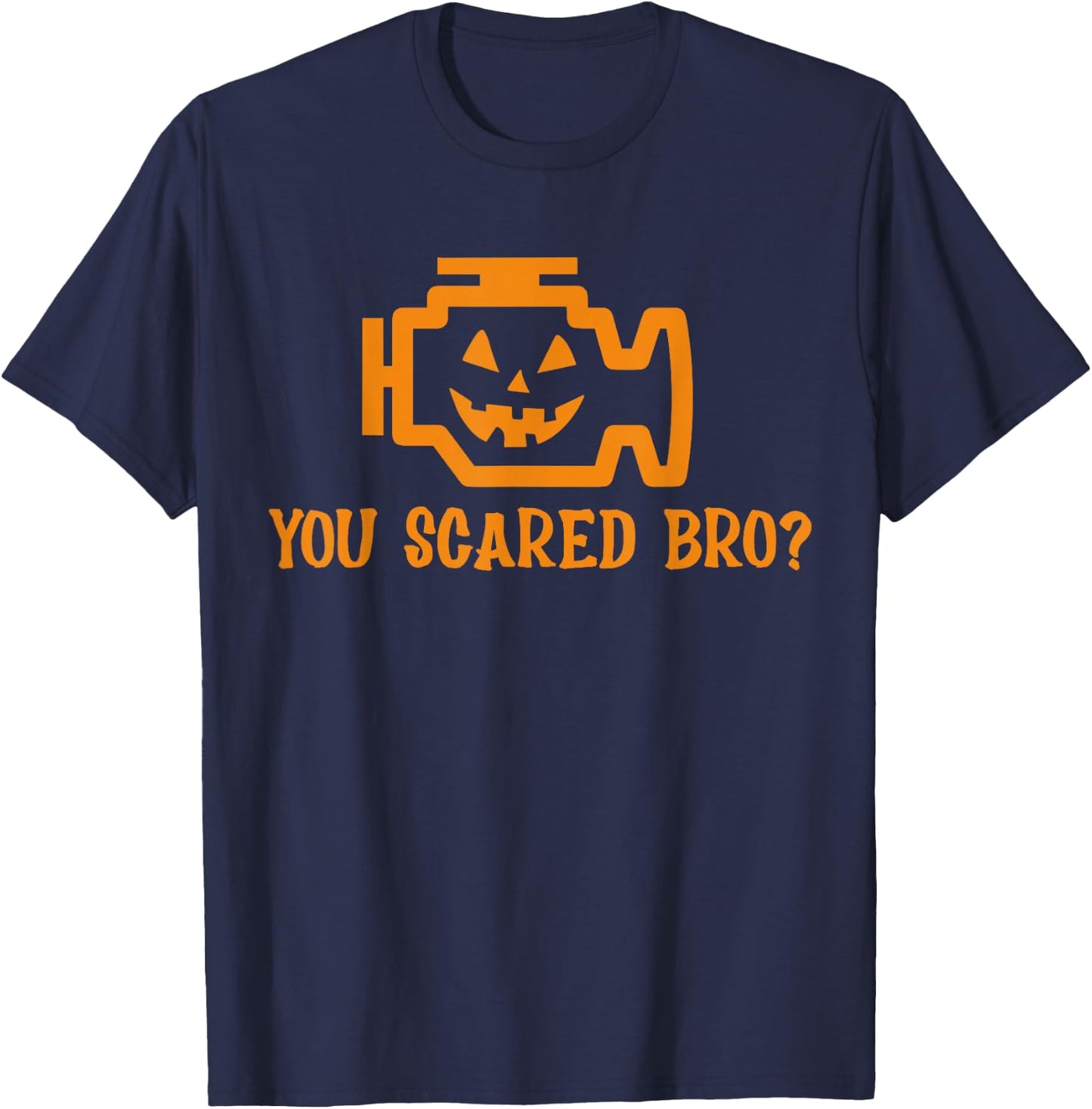 Halloween Car Mechanic Funny Joke Check Engine T-Shirt - T-Shirt | Navy