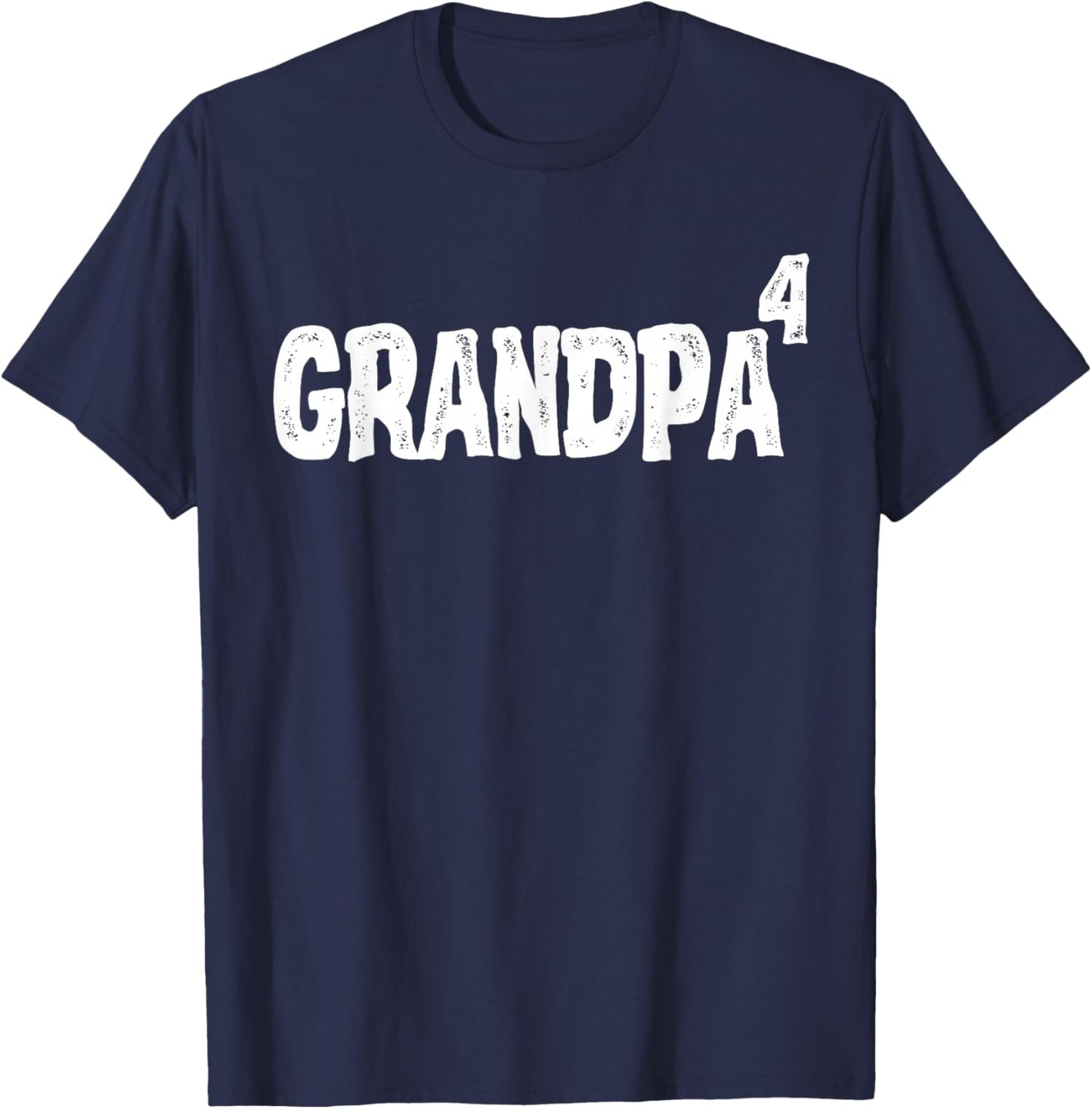 Grandpa of 4 Grandkids Four Grandchildren 4th Time Grandpa T-Shirt - T-Shirt | Navy