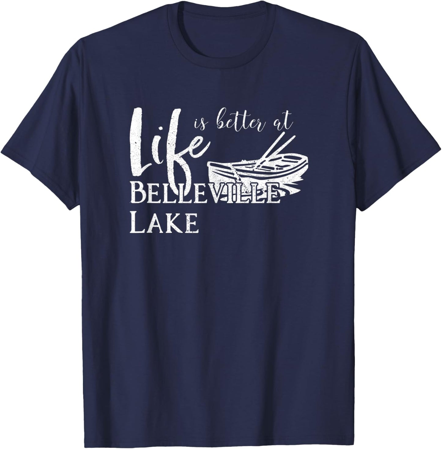 Belleville Lake, Life is Better Michigan Summer Vacation T-Shirt - T-Shirt | Navy