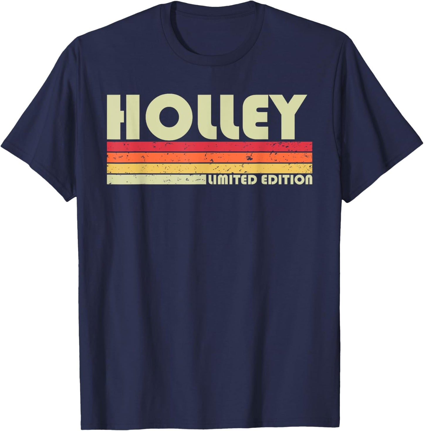 HOLLEY Surname Funny Retro Vintage 80s 90s Birthday Reunion T-Shirt - T-Shirt | Navy