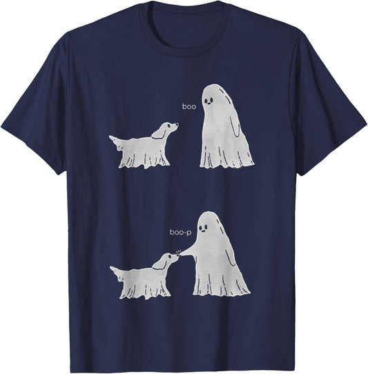 Boo Boo-p Ghost Dog Halloween T-Shirt - T-Shirt | Navy