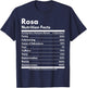 Rosa Nutrition Facts Gift Funny Personalized Name Rosa T-Shirt - T-Shirt | Navy