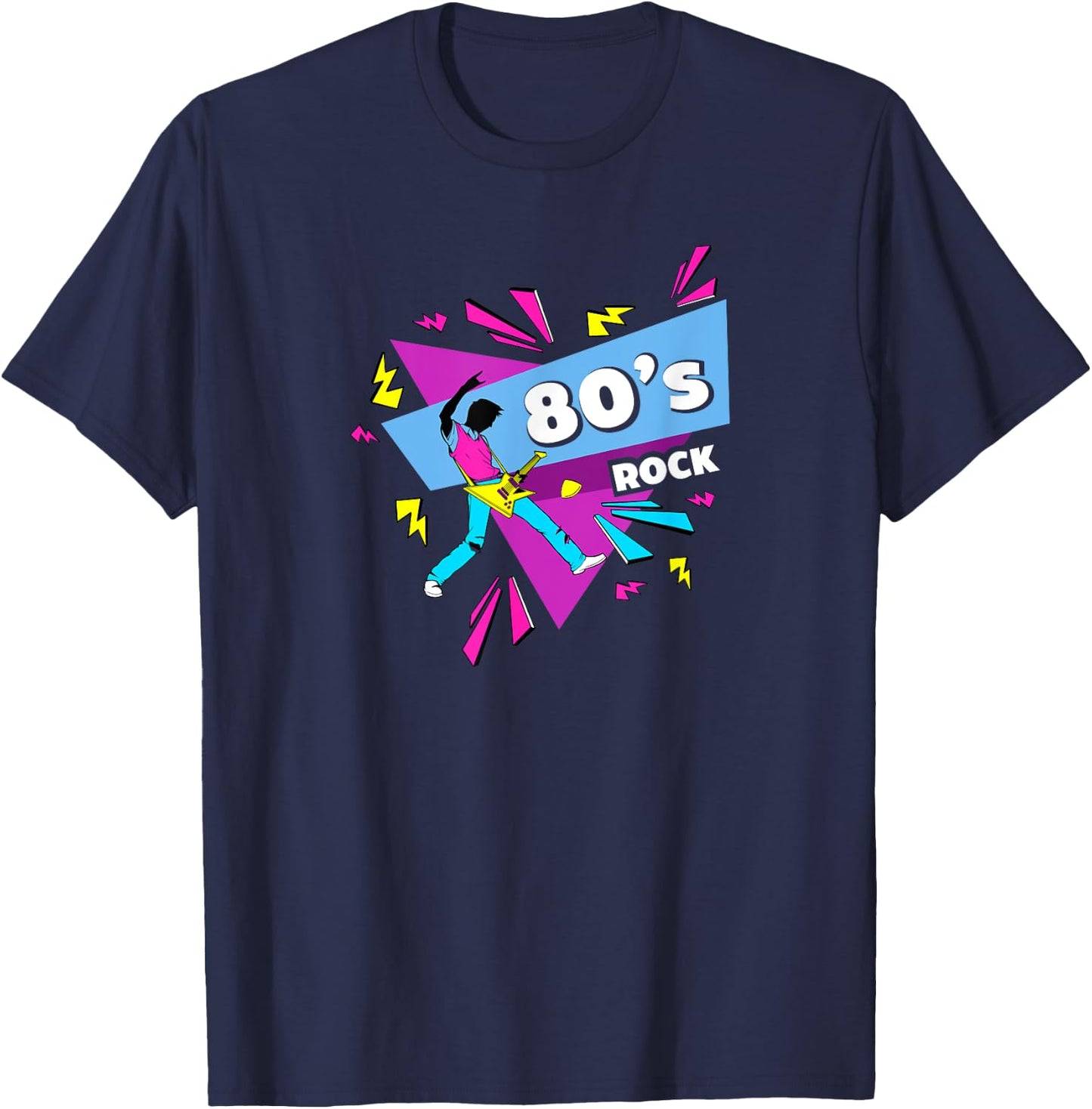 Retro Vintage Classic 80s Rock and Band T-Shirt - T-Shirt | Navy
