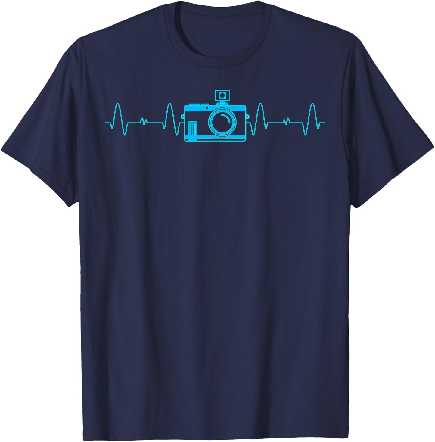Photographers Heartbeat Camera Lovers T Shirt T-Shirt - T-Shirt | Navy