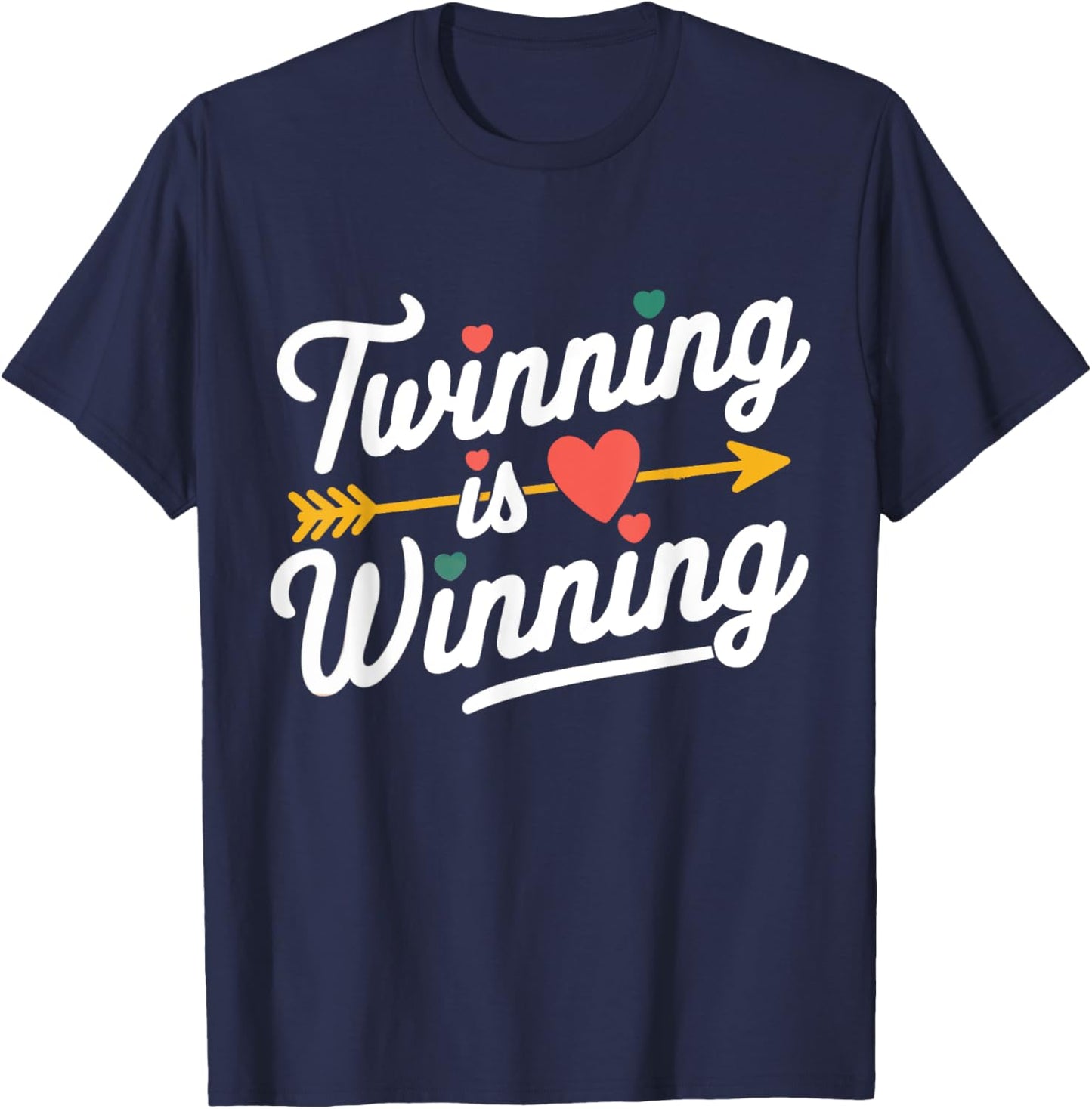 Twin Spirit Week Kid Arrow Teacher Squad Twinning is Winning T-Shirt - T-Shirt | Navy