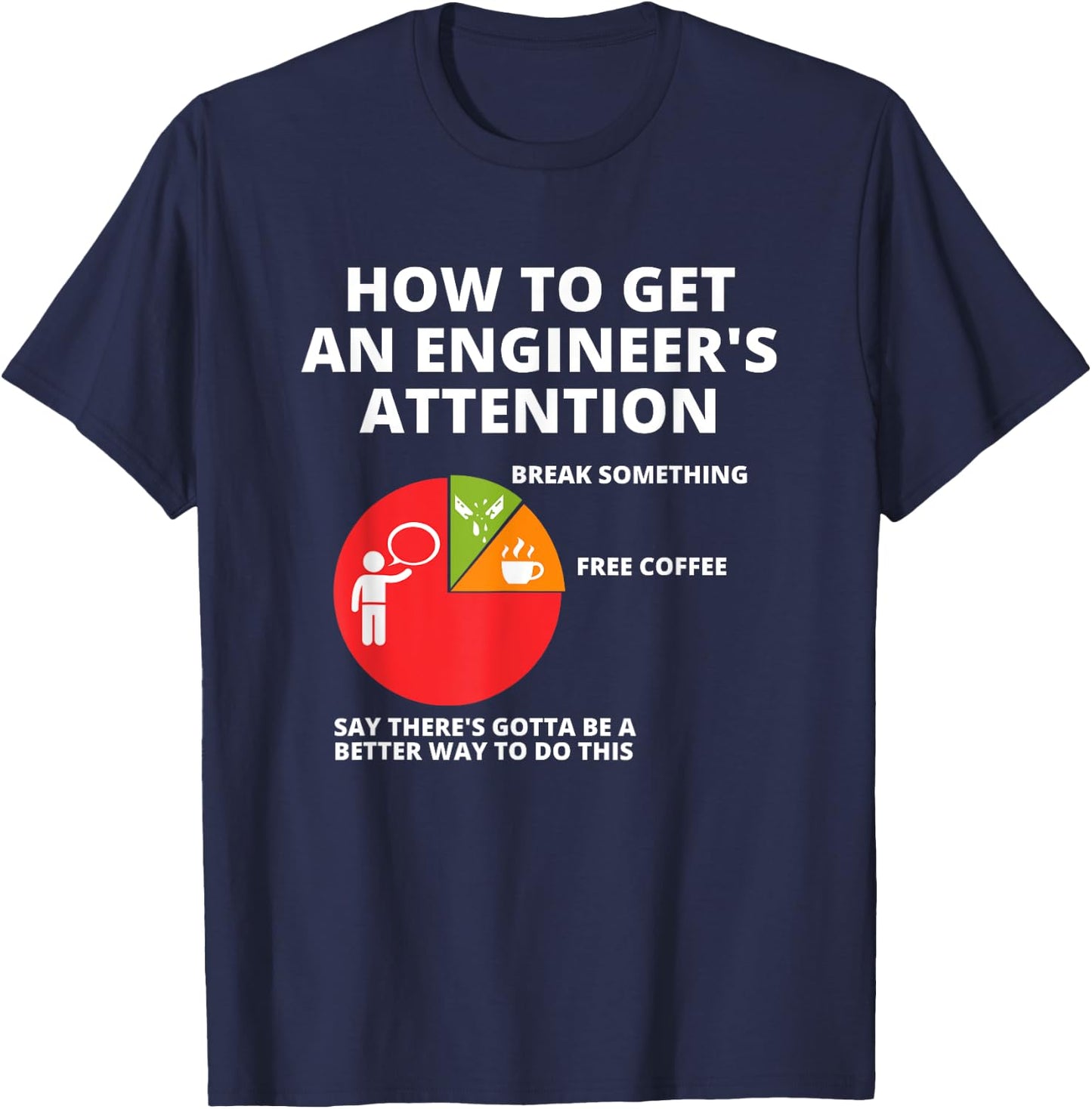 How To Get An Engineer's Attention - Funny Engineering T-Shirt - T-Shirt | Navy
