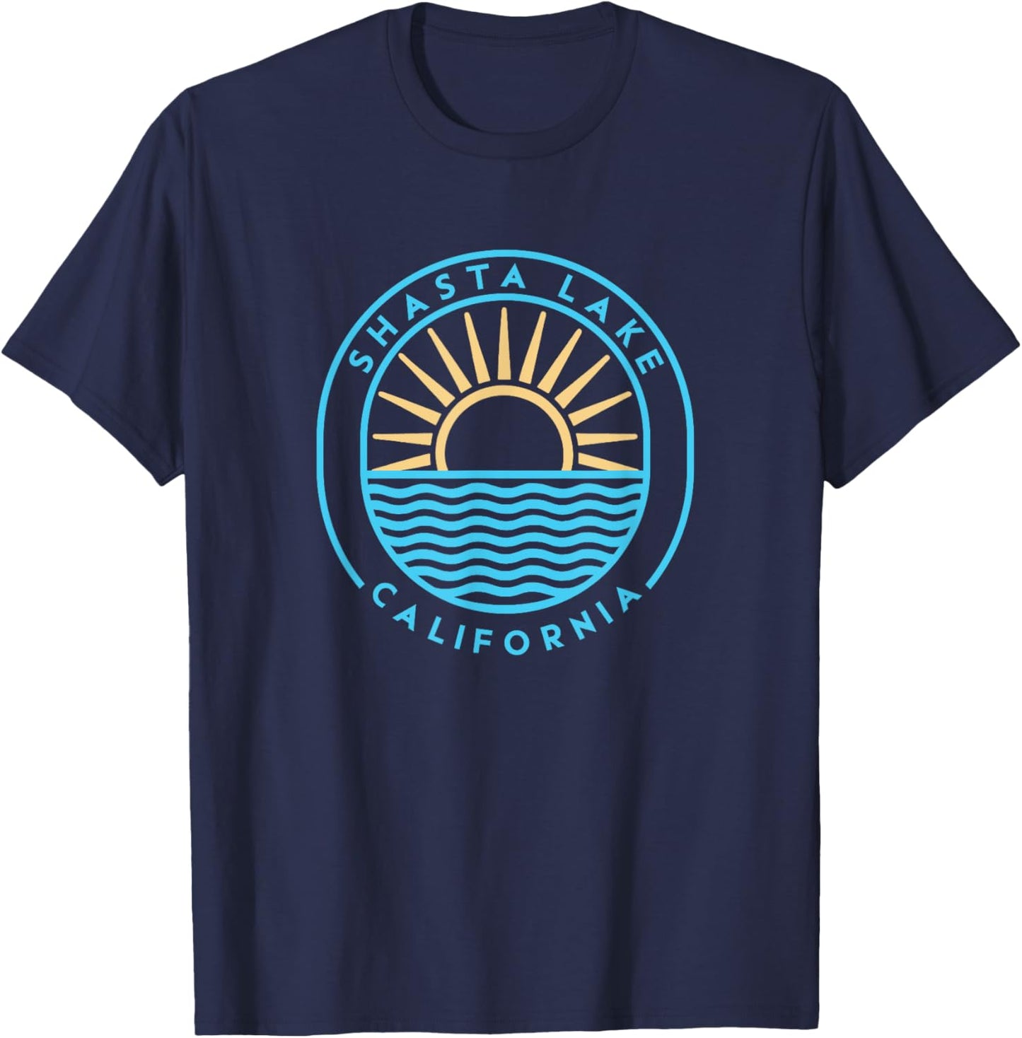 Shasta Lake California Outdoors Vintage T-Shirt - T-Shirt | Navy