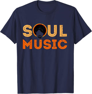 Vintage 70s Costume Funk Gear Apparel Lover Rare Soul Music T-Shirt - T-Shirt | Navy