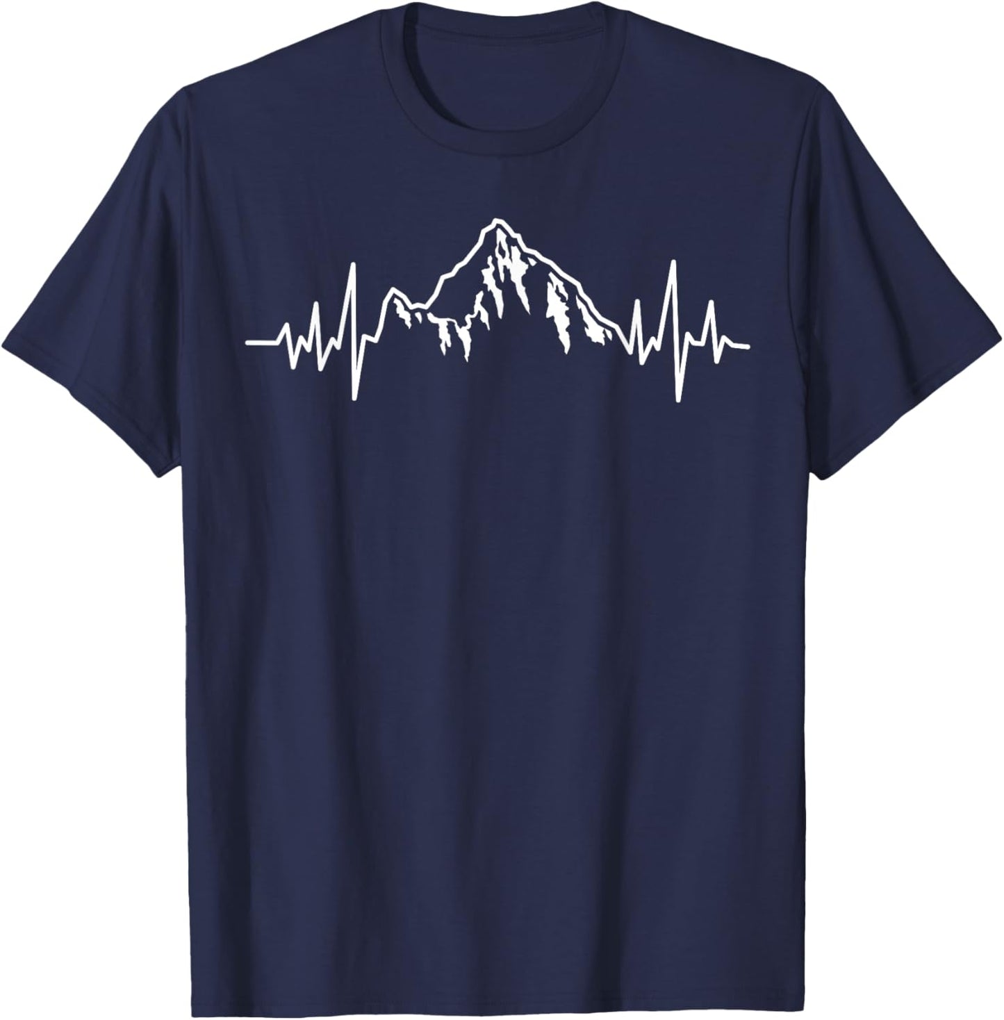 K2 Mountain Rock Heartbeat, Adventures Calling Hikers T-Shirt - T-Shirt | Navy
