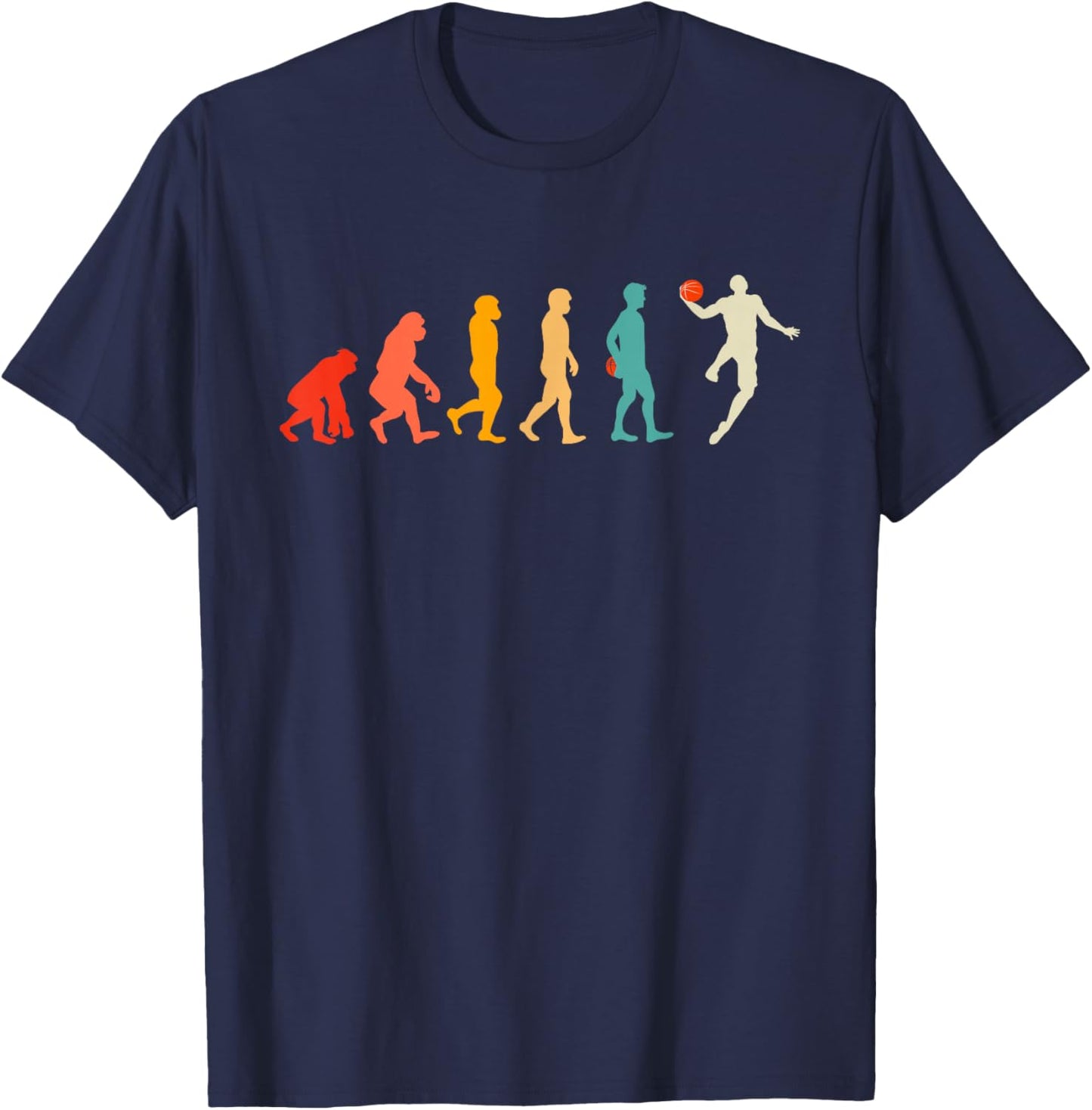 I Can Not I Have Basketball Evolution Basketball Player Retro T-Shirt - T-Shirt | Navy