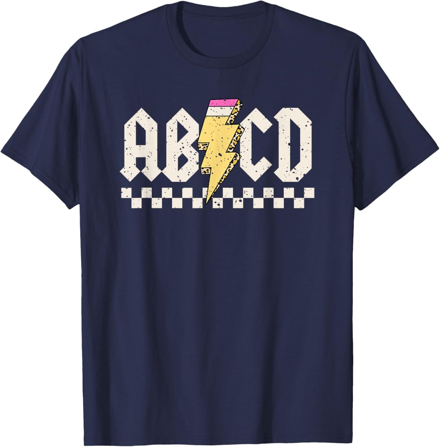Boys Girls Teachers ABCD Rock Graphic Back to School Class T-Shirt - T-Shirt | Navy