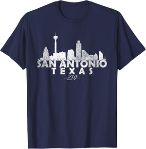San Antonio Texas TX | skyline T-Shirt - T-Shirt | Navy