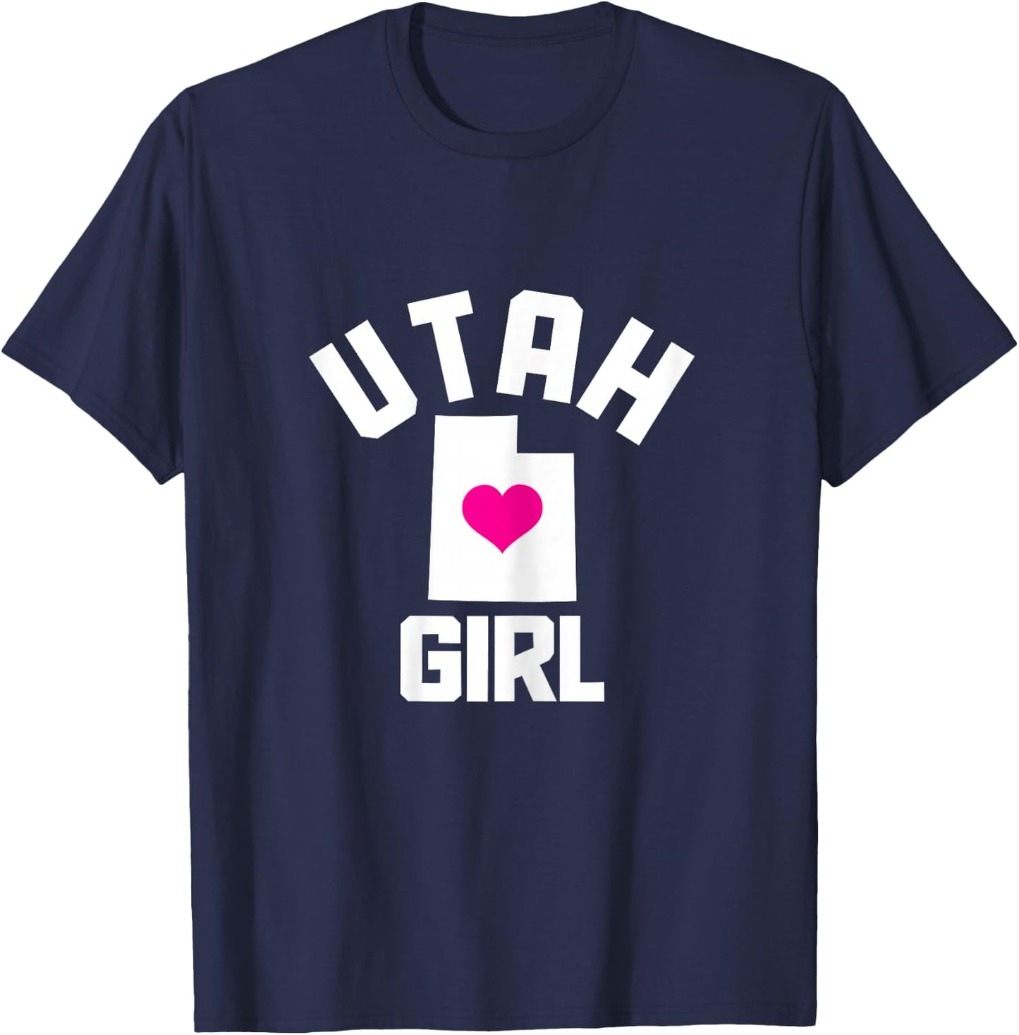 Utah Heart State Map Girl T-Shirt - T-Shirt | Navy