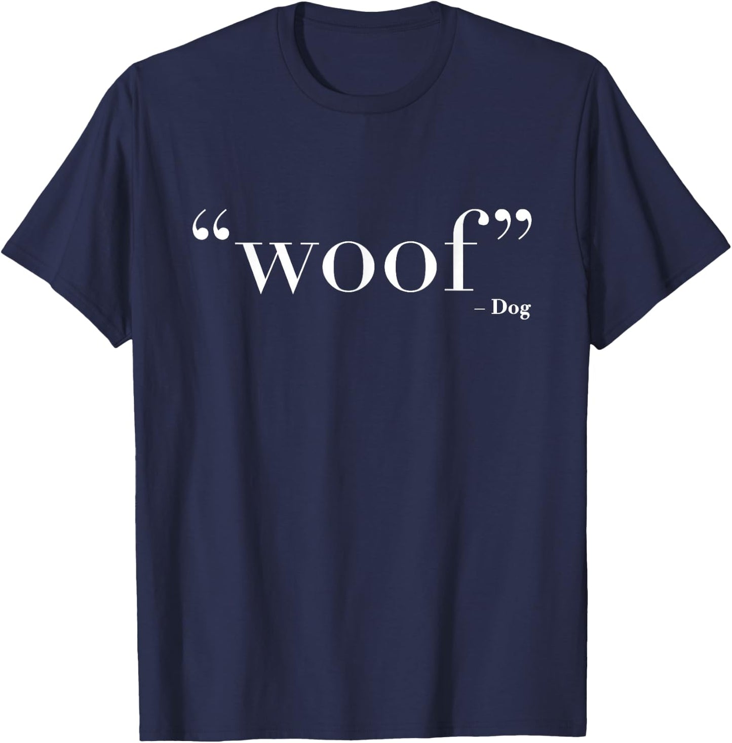 Woof - Dog | Stylish Simple Chic Typography Dog Lover Women Girls Kids T-Shirt - T-Shirt | Navy