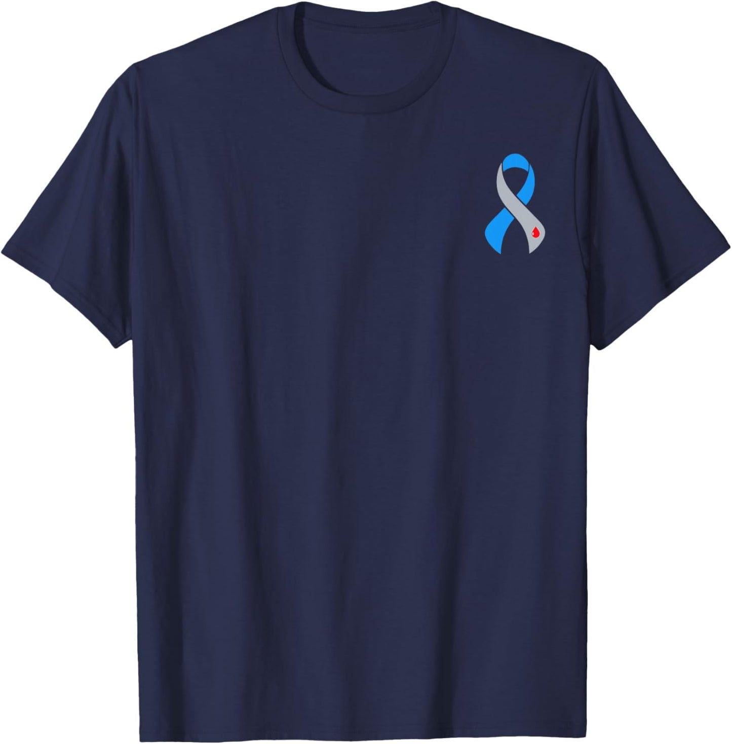 Support Squad Type 1 Diabetes Awareness T1D Blue Ribbon T-Shirt - T-Shirt | Navy