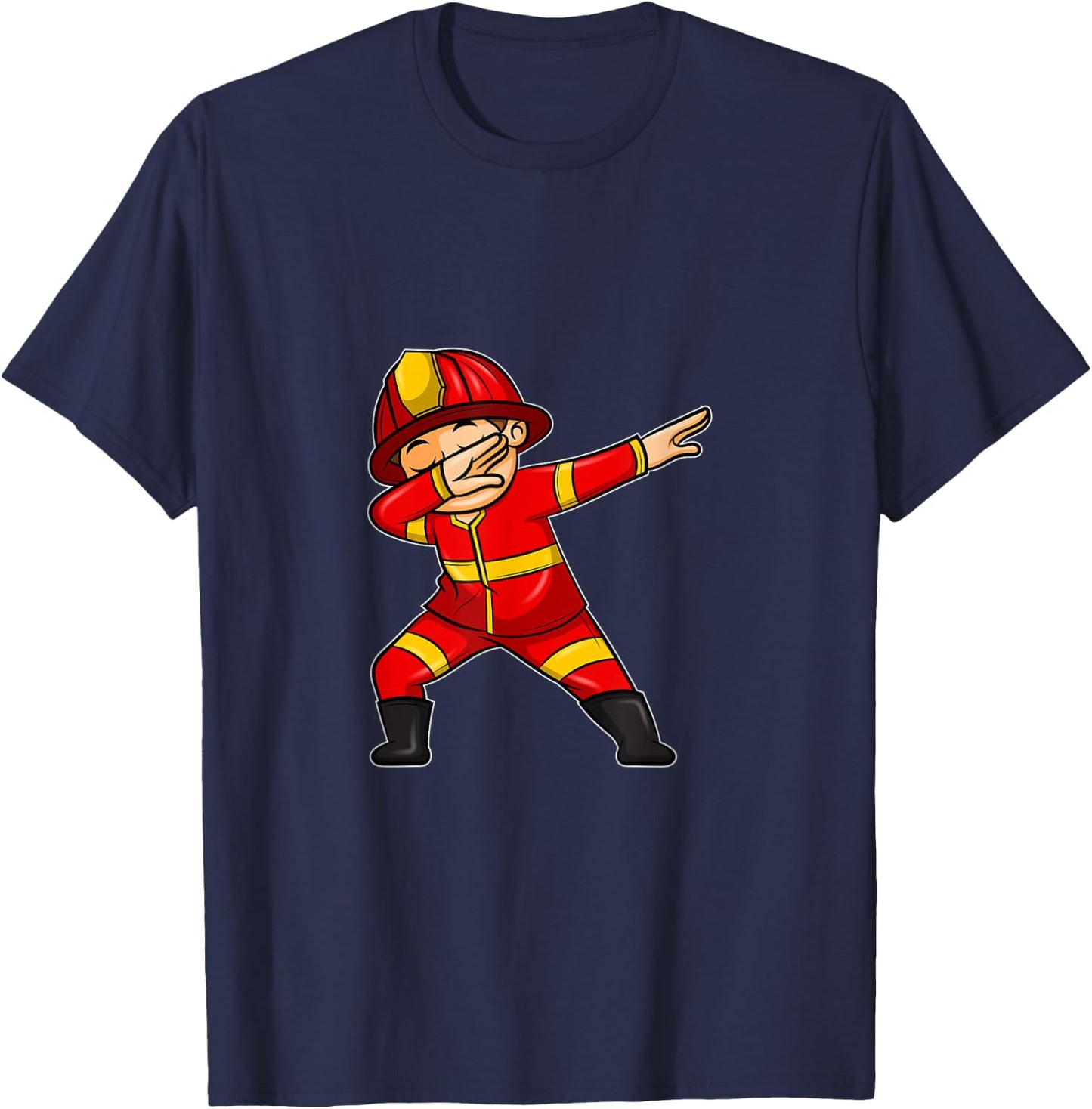 Dabbing Fireman Hero Firefighting For Little Firefighters T-Shirt - T-Shirt | Navy
