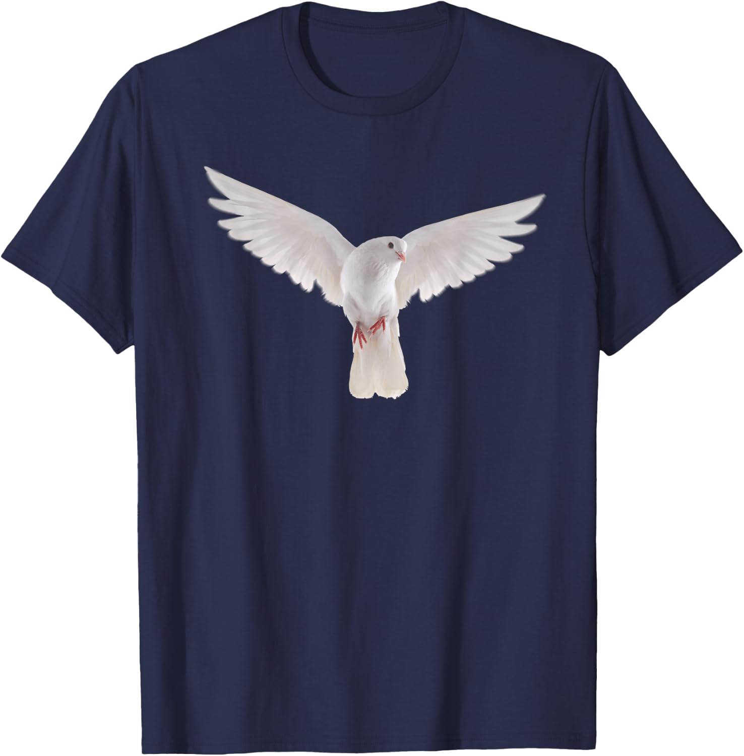 Lovely Faith Dove Bird of Peace Photo Silhouette Art T-Shirt - T-Shirt | Navy
