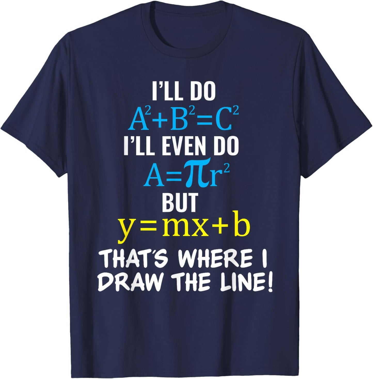 Basic Math Pun T Shirt Meme for Youth Teen Girls & Boys T-Shirt - T-Shirt | Navy