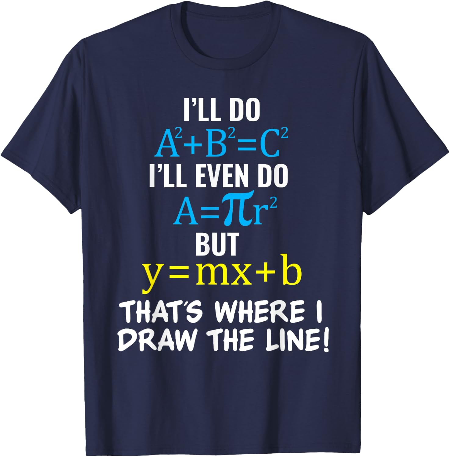 Basic Math Pun T Shirt Meme for Youth Teen Girls & Boys T-Shirt - T-Shirt | Navy