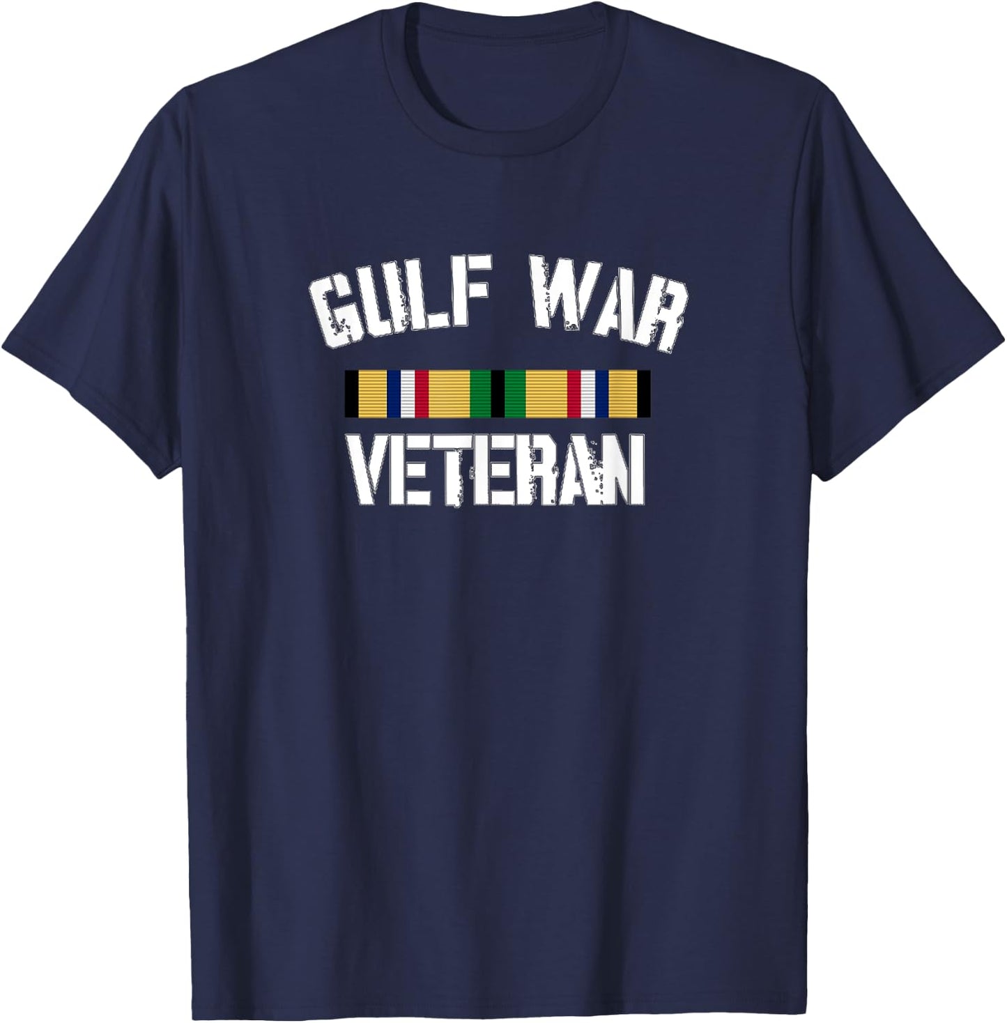 Patriotic American Creations by Revinct Designs Gulf War Veteran Pride Persian Gulf Service Ribbon T-Shirt - T-Shirt | Navy