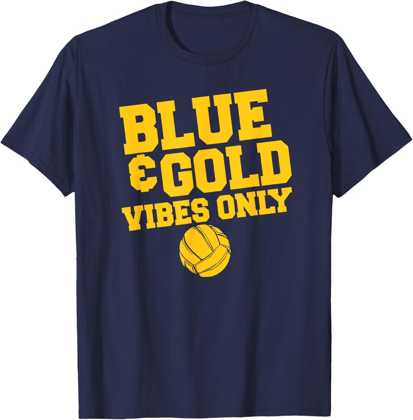 Blue Gold Game Day High School Volleyball Group Team T-Shirt - T-Shirt | Navy