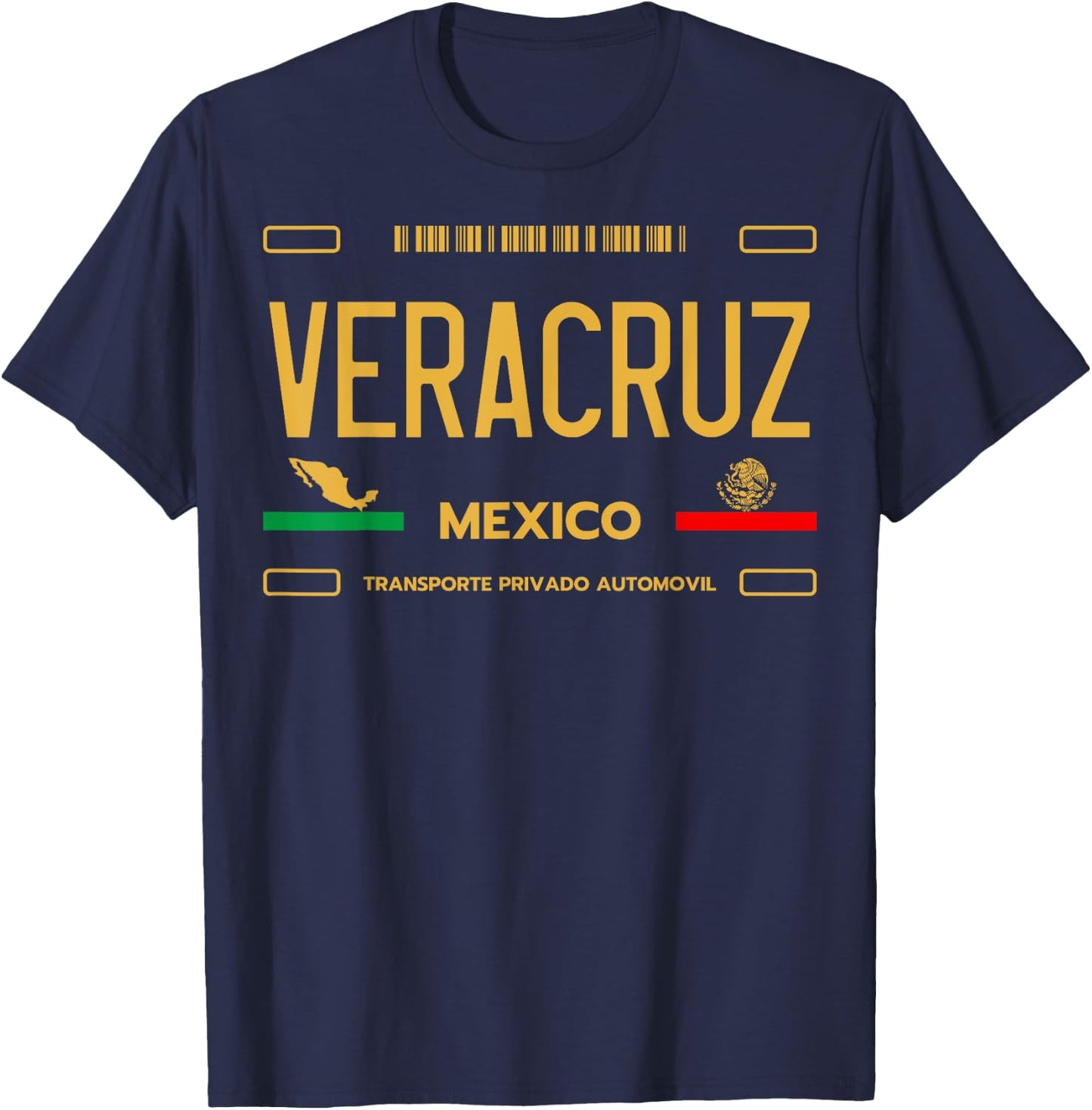 Veracruz Mexico License Plate Aesthetic Veracruz T-Shirt - T-Shirt | Navy