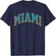Retro Miami Men Miami Women Vintage Classic Aqua Orange FL T-Shirt - T-Shirt | Navy
