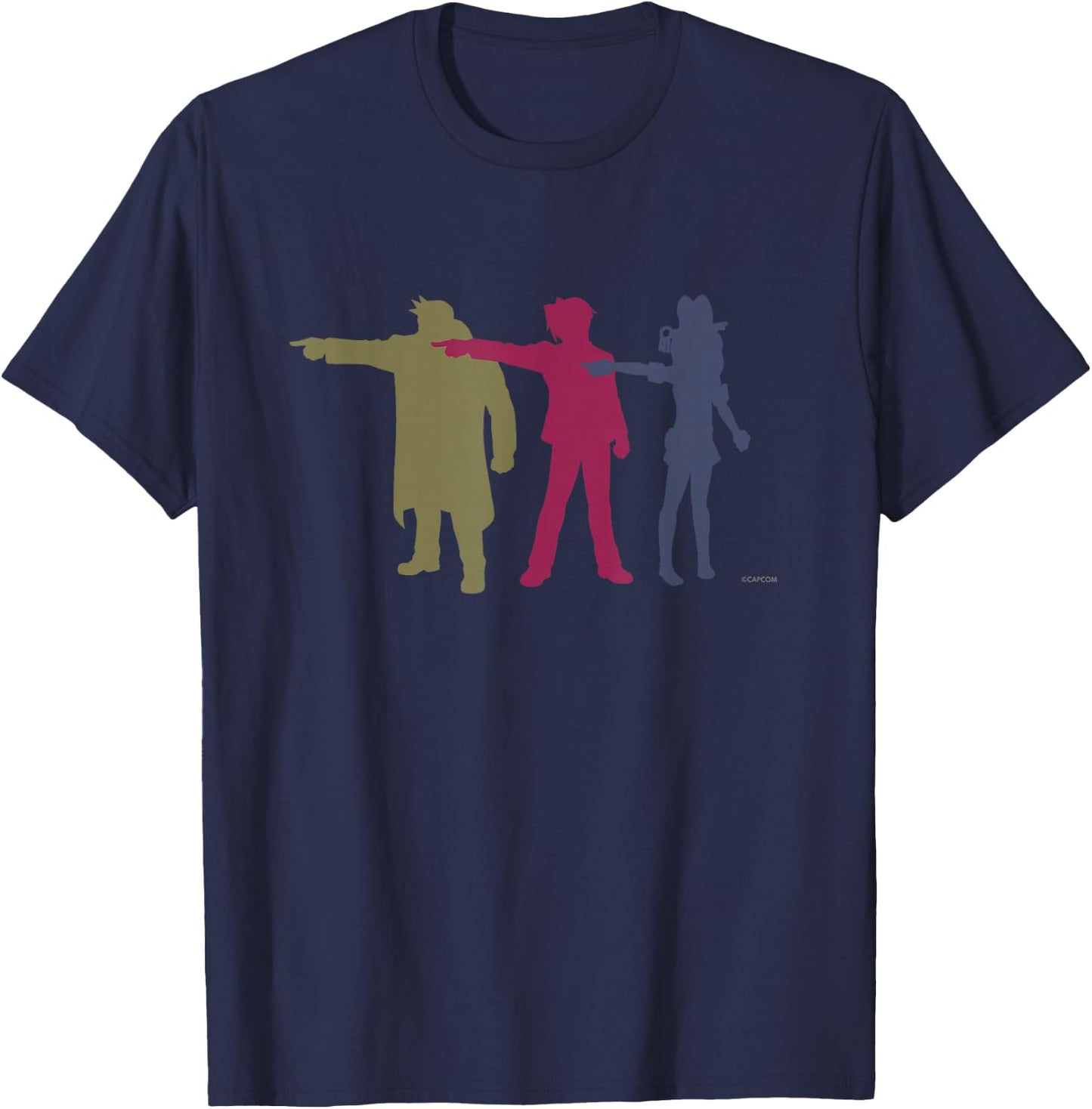 Ace Attorney Investigations Collection Triple Objection (A) T-Shirt - T-Shirt | Navy