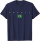 Brazil Flag Pride Vintage/Retro Soccer Brazilian Football T-Shirt - T-Shirt | Navy