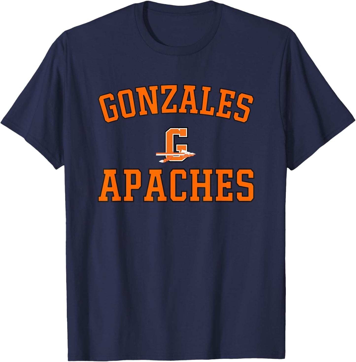 Gonzales Apaches Logo Varsity HS T-Shirt - T-Shirt | Navy